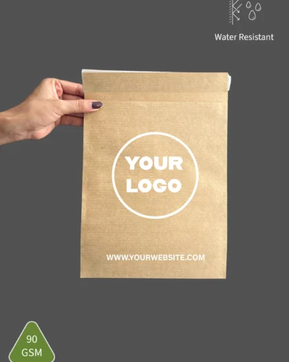 Custom Printed Brown Kraft Paper Courier Bags