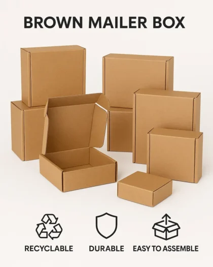 3-Ply Brown Mailer Boxes – 150 GSM | Clean & Durable Packaging