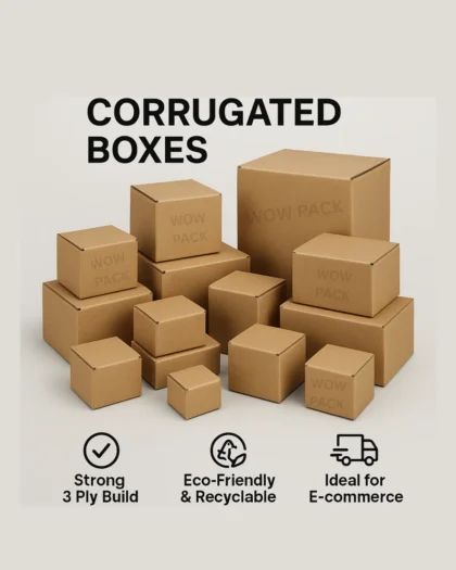 3-Ply Brown Corrugated Boxes - 150 GSM