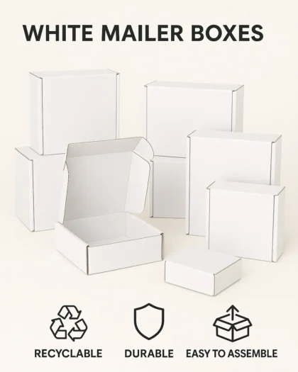 3-Ply White Mailer Box – 150 GSM Corrugated Kraft Paper