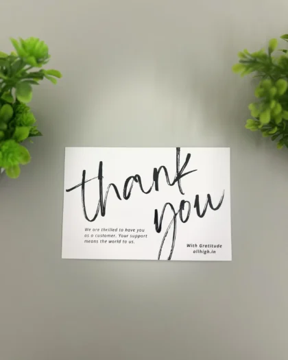 6x4 inch thank you card design for e-commerce packaging