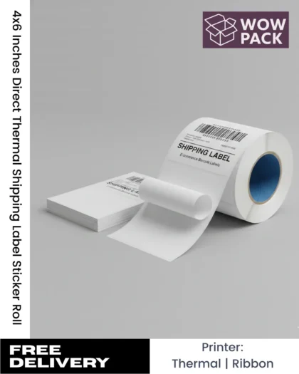 Direct thermal shipping label roll 4x6 inches for ecommerce courier and barcode printing